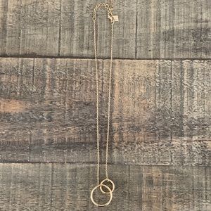 Double circle gold necklace
